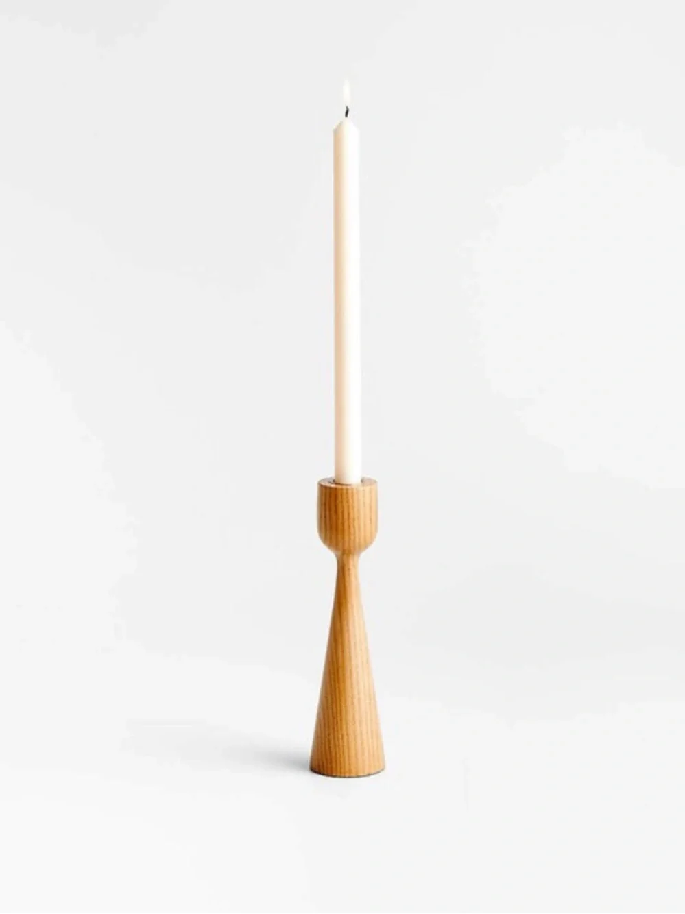 New! Crate&Barrel The Big Candlestick by Molly Baz in Natural AshWood 9”
